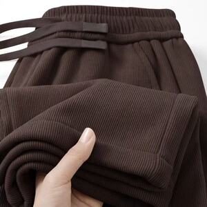 灯芯绒休闲裤女士2025春秋季新款宽松直筒卫裤加绒加厚运动长裤子