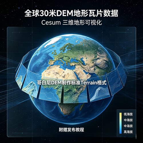 全球Cesium30米地形切片DEM地形瓦片数据Terrain格式离线内网部署