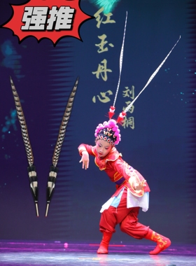红玉丹心头饰翎子道具羽毛仿真翎羽京剧戏曲群青古典舞表演出道具