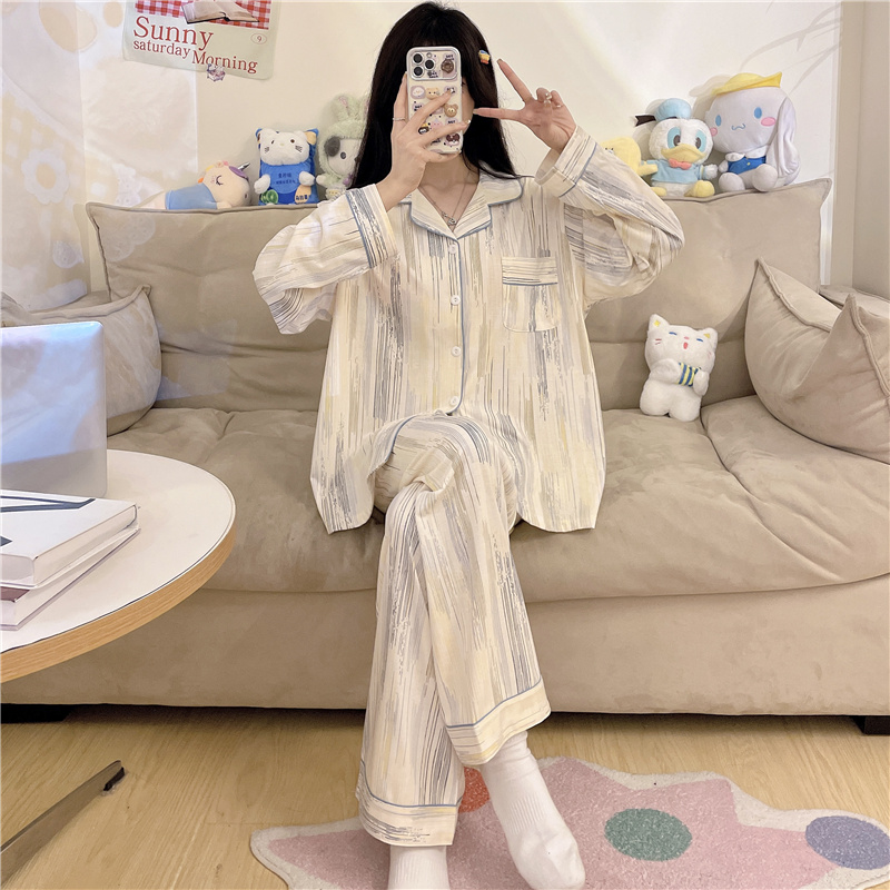 睡衣女款2025新款春款春秋纯棉长袖长裤夏天秋冬可外穿家居服套装