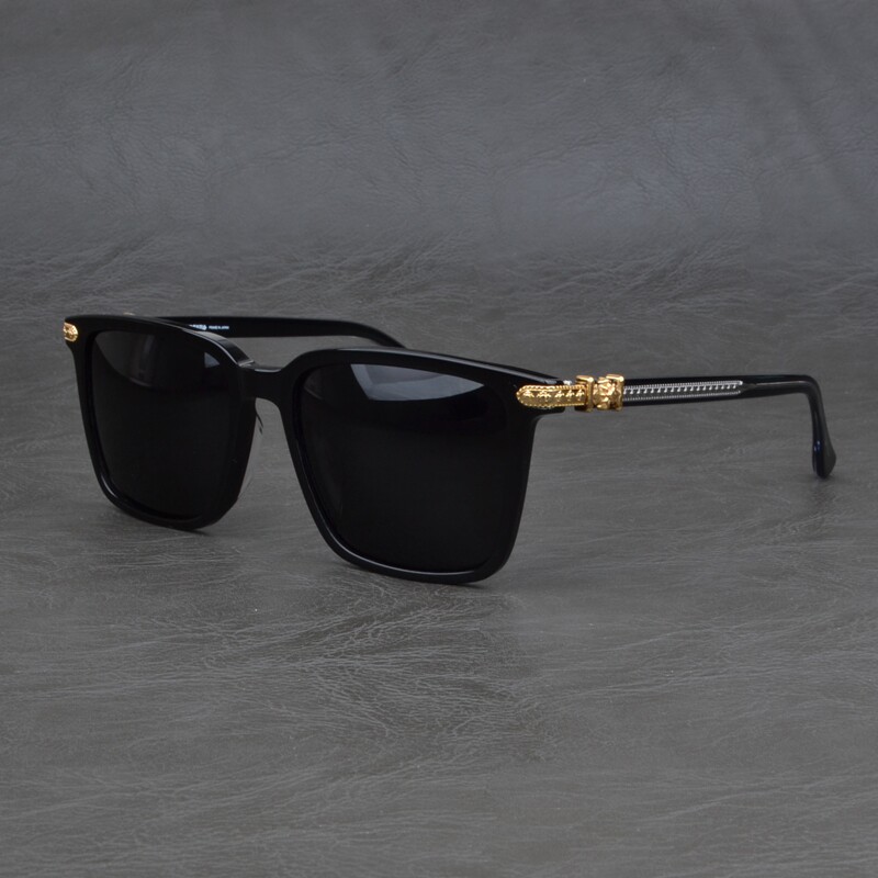 韩版百搭个性太阳镜男潮牌超宽大脸显瘦板材偏光墨镜女款开车黑超