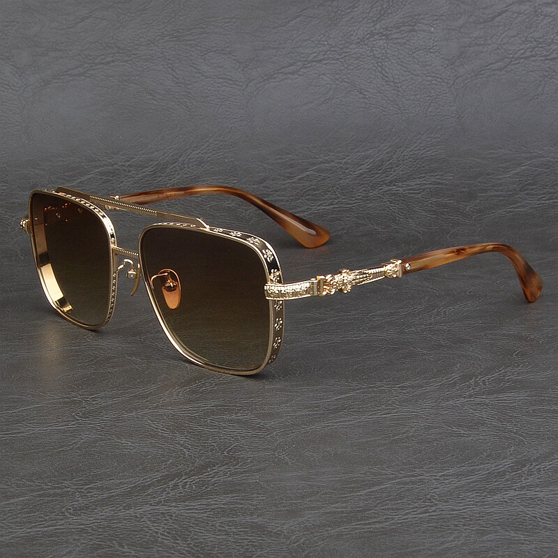 纯钛高级飞行员太阳镜男潮流大脸超宽墨镜女素颜开车专用个性复古