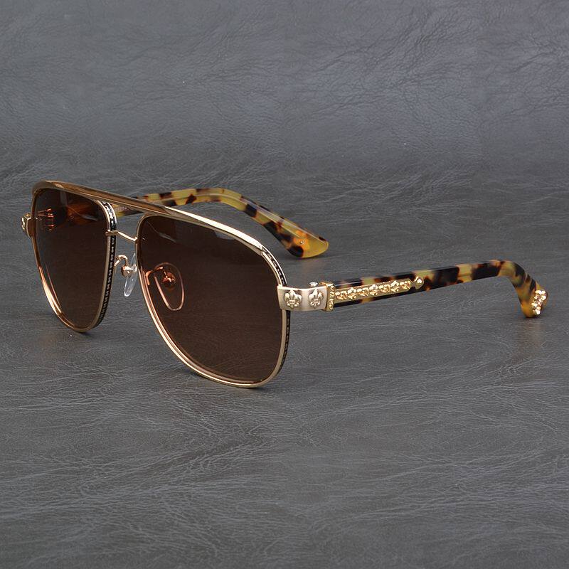 重工飞行员个性时尚墨镜男潮流超宽大脸显瘦防UVB墨镜女开车黑超