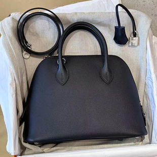 日本全手工蜡线缝制epsom皮25cm保龄球包单肩斜跨eve手提贝壳包女