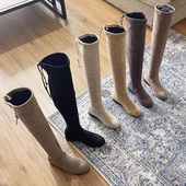 不掉筒sw过膝长靴长筒靴内增高5050高筒靴子女2022新款 瘦瘦过膝靴