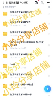 文心老师财富训练营7-20期音频课财富训练营21期财富DAN 全清负债