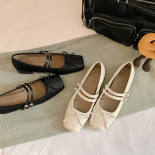 气质蝴蝶结方头内增高百搭小众浅口玛丽珍2cm 法式 STAR