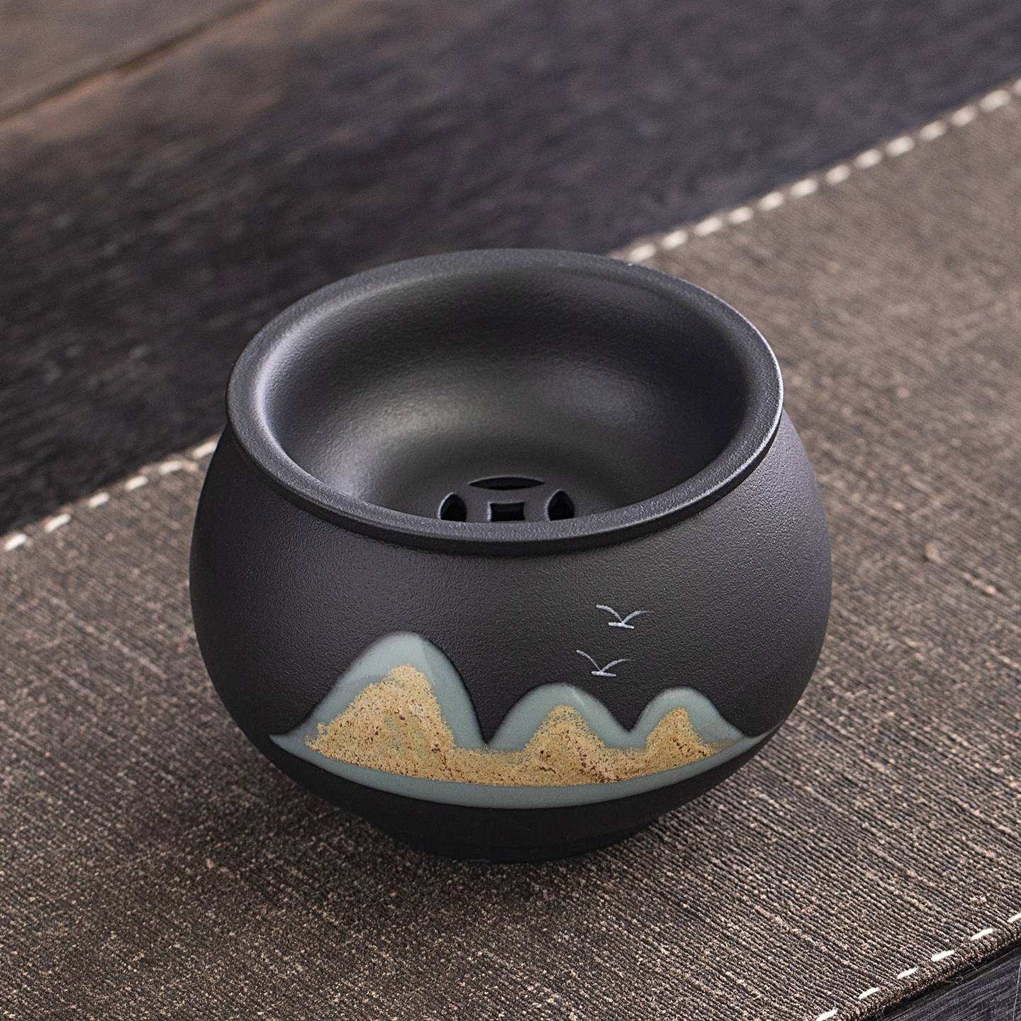 远山陶瓷茶渣缸废水桶复古陶瓷带盖烟灰缸防飞灰家用客厅茶具配件,餐饮具,茶道/零配,淘宝优惠券,粉丝福利购,淘宝优惠卷