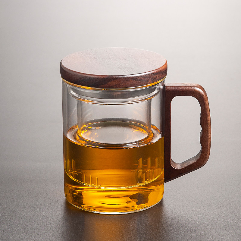 茶杯茶水分离泡茶杯加厚耐热玻璃茶杯