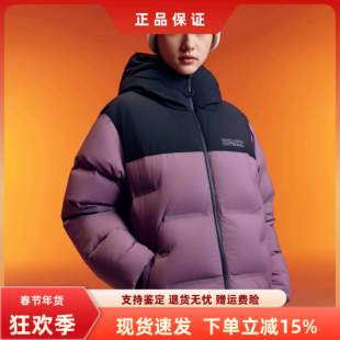 SKECHERS斯凯奇女士冬款短款防水抗静电鸭绒连帽羽绒服 P425W182