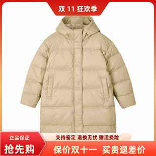 Skechers斯凯奇女子秋冬舒适保暖羽绒外套中长款连帽棉服L424W182