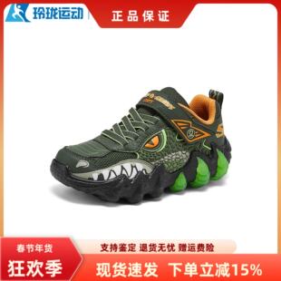 Skechers斯凯奇春秋款男童怪兽潮流个性酷炫魔术贴闪灯鞋400121L