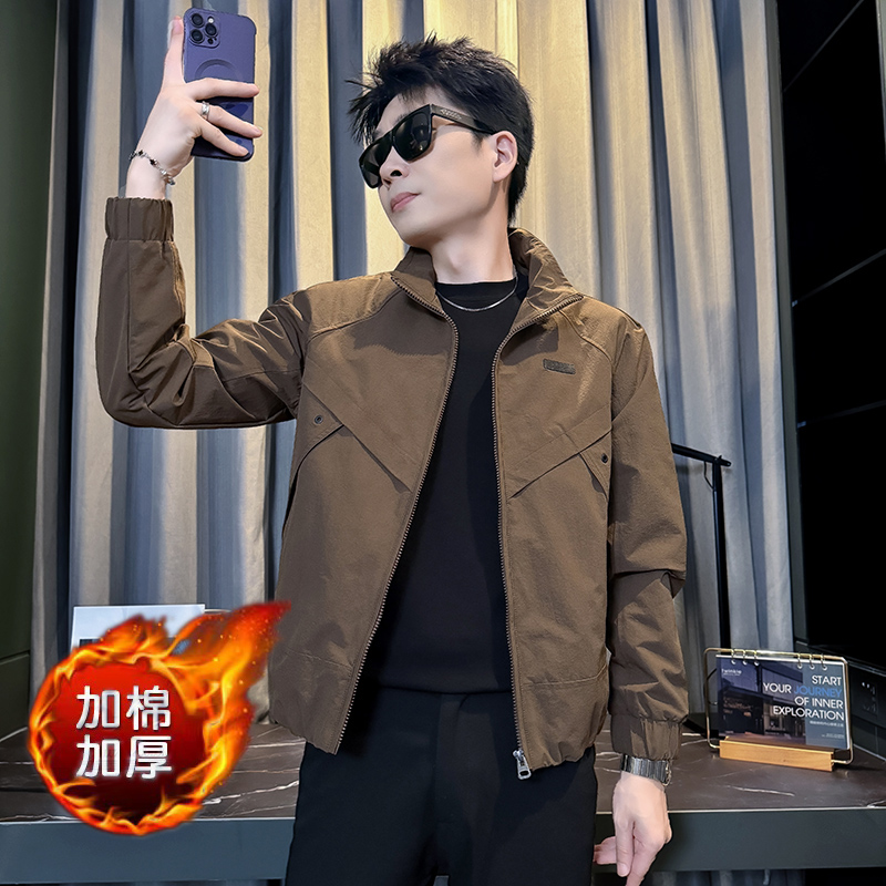 2025秋冬季加小码XS男装加棉加厚短款外套矮个子韩版修身S号夹克