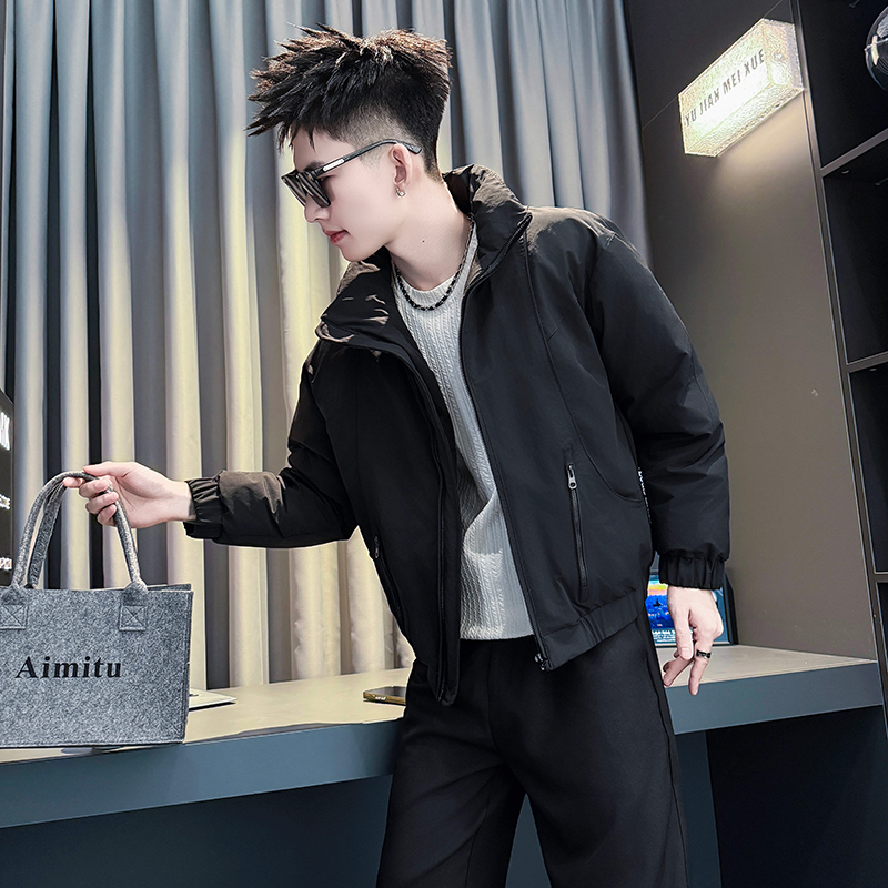 XS小码男士立领棉衣外套潮牌矮个子解构保暖袄子2025冬季休闲棉服