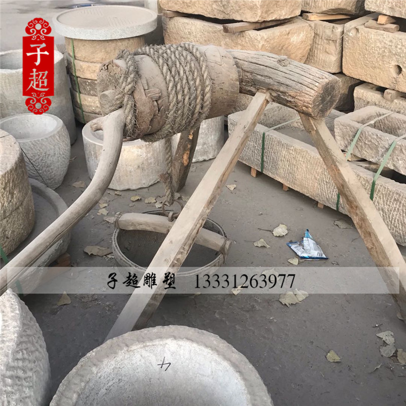民俗老物件民国木质老辘轳老式打水机老旧农具 古董收藏怀旧杂项