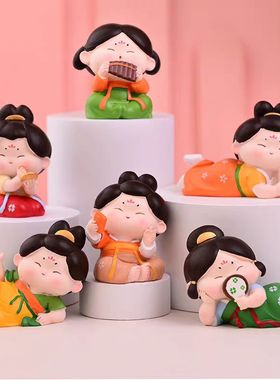 西安洛阳文创国潮可爱唐小糖古风女孩摆件装饰品唐朝小摆件礼物