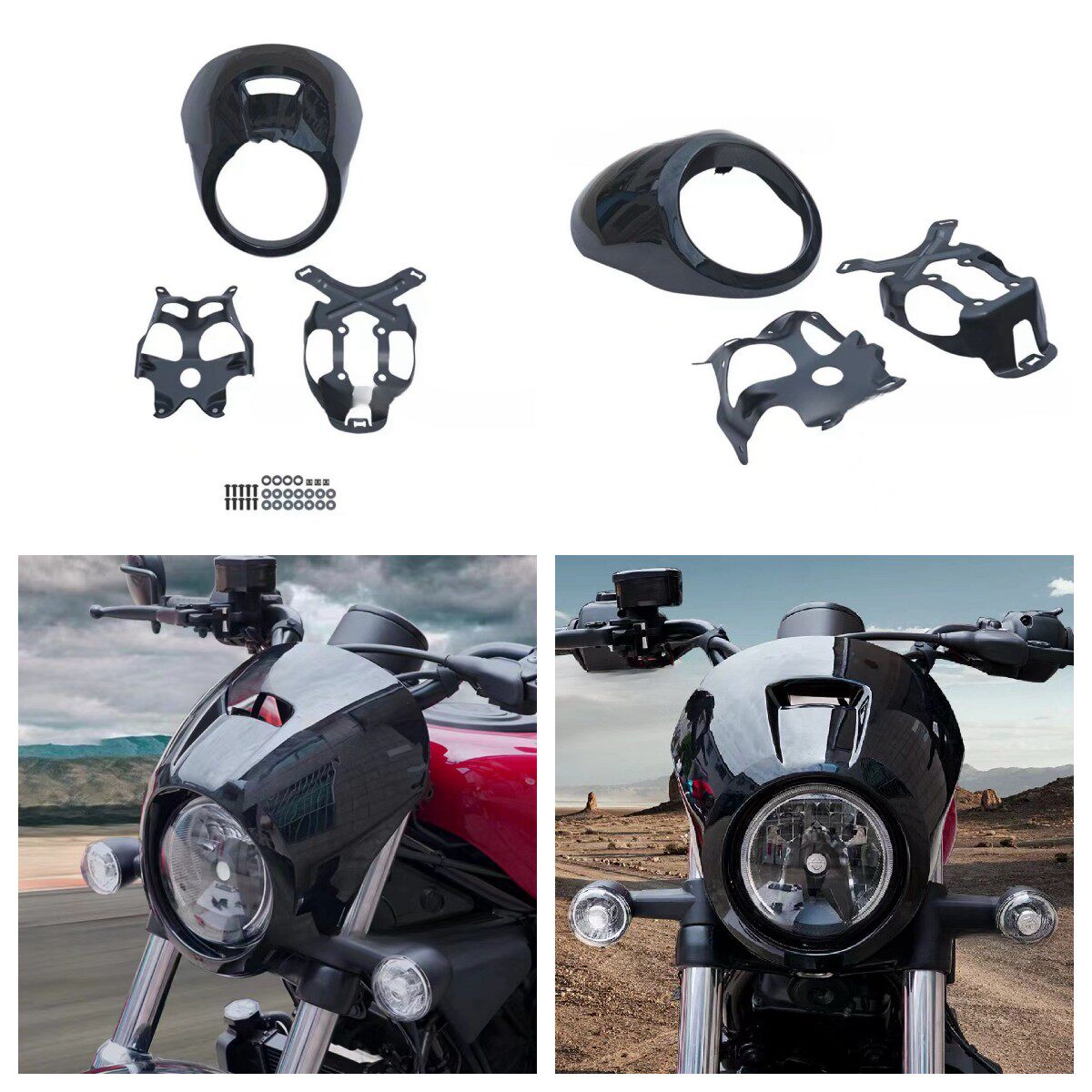 Motosiklet dairəvi fara üçün aerodinamik qoruyucu örtük