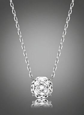 轻奢高级感赵露丝同款冰雕玫瑰项链S925纯银锁骨链小众设计毛衣链