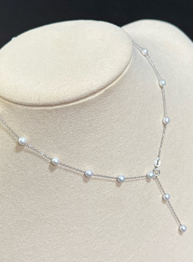 S925纯银满天星天然淡水珍珠锁骨链时尚精致轻奢高级感拉满