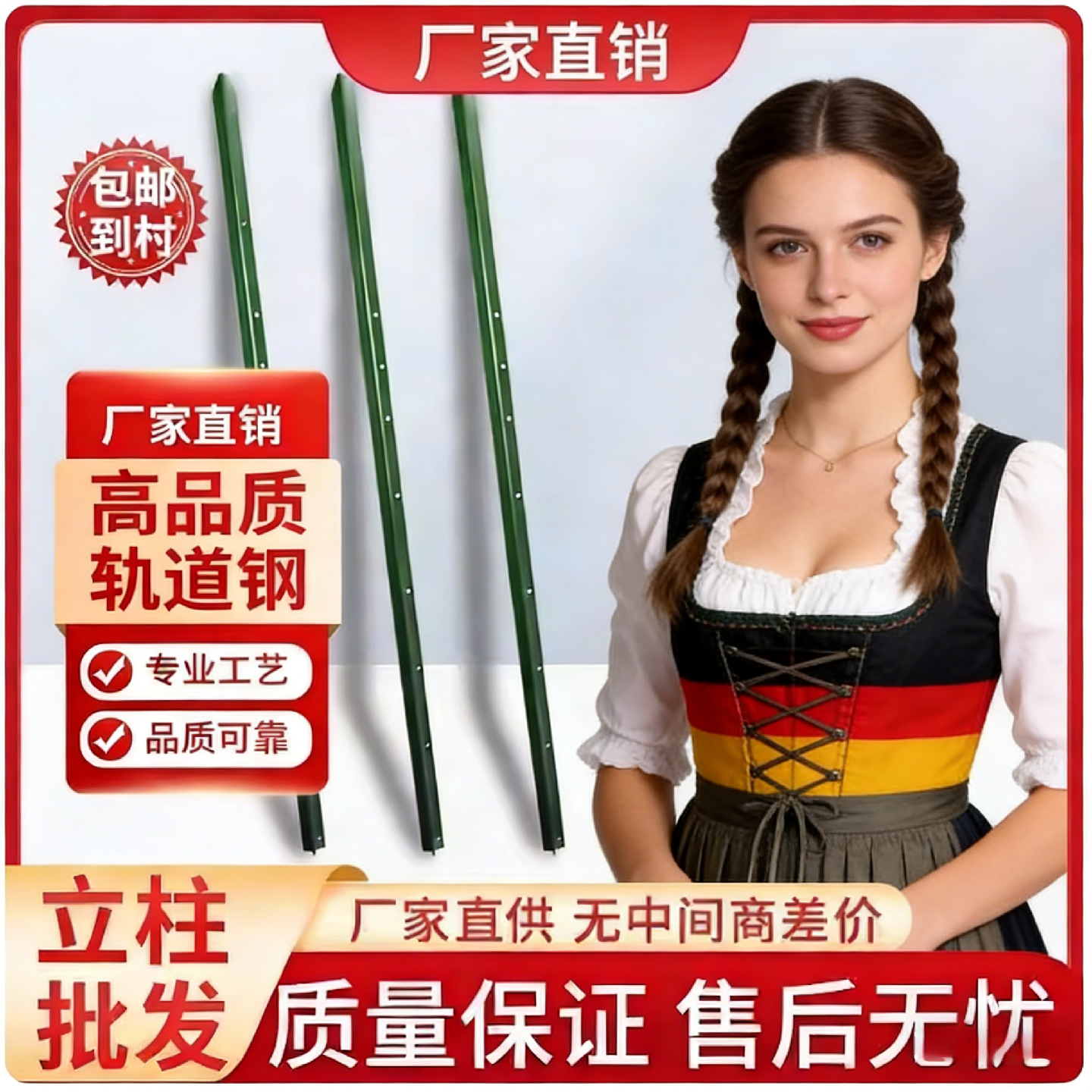 围栏立柱杆三角铁Y型护栏铁丝网实心圆钢管柱子支撑杆葡萄爬藤架,五金/工具,护栏/隔离栏,淘宝优惠券,粉丝福利购,淘宝优惠卷