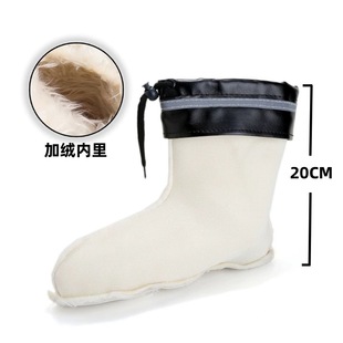 加厚羊毛绒套高中短筒雨靴保暖冬季加棉内套内里水鞋雨鞋加绒内胆