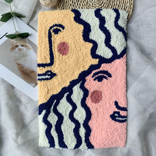 果果妞俄罗斯戳戳绣tufting毛线刺绣艺术画地毯坐垫手工diy材料包