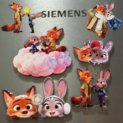 疯狂动物城周边亚克力冰箱贴高颜值尼克朱迪同人磁吸装饰贴小礼物