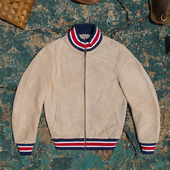 赔本抛售出口整单 轻便透气网眼绒面打孔真皮皮衣 百搭休闲风格