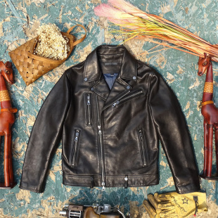 油蜡头层软糯厚实牛皮真皮皮衣男出口剩余100件经典 帅气机车 修身