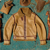 B6飞行服男女同款 仅4件 进口头层羊皮毛一体真皮皮衣男韩版 保暖