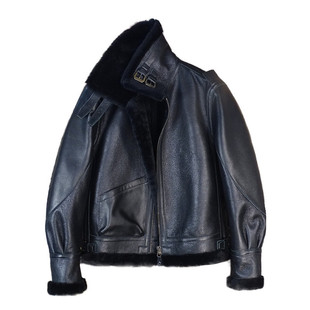 新款 皮毛一体进口亮黑色头层羊皮毛一体加厚保暖御寒贵 B3款