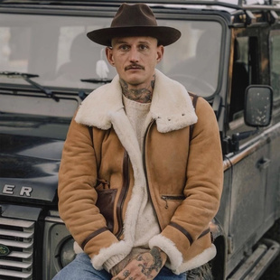 意大利版！托斯卡纳美利奴原生态原色羊皮毛一体真皮皮衣男女同款