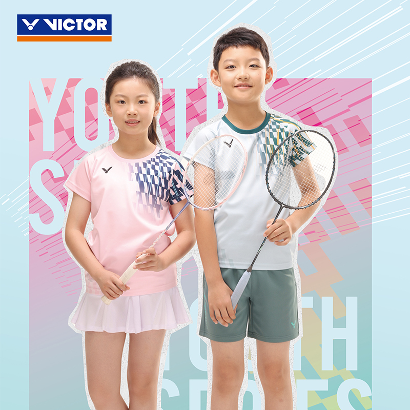 victor胜利威克多儿童羽毛球上衣男女童速干短袖训练T-52001TD