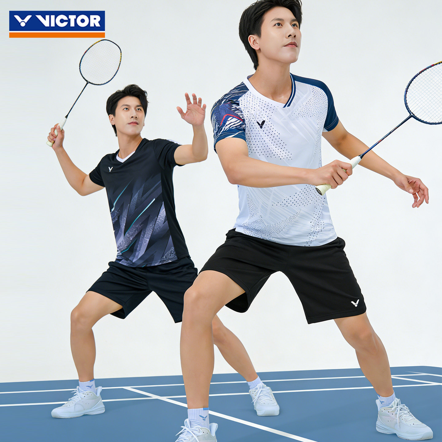 VICTOR胜利男士羽毛球服仙护盾抗菌省队训练T恤吸湿排汗高弹短