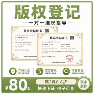 软件著作权登记 美术作品版权LOGO动漫IP知识产权代办加急办理