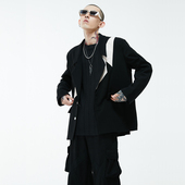 夹克外套宽松男女中性 宽松刷街西装 街拍西服款 秋冬英伦拼接时尚