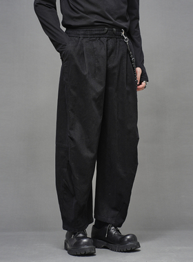 品质 秋冬日系复古设计师剪裁宽松坠感通勤小众灯笼九分男阔腿裤