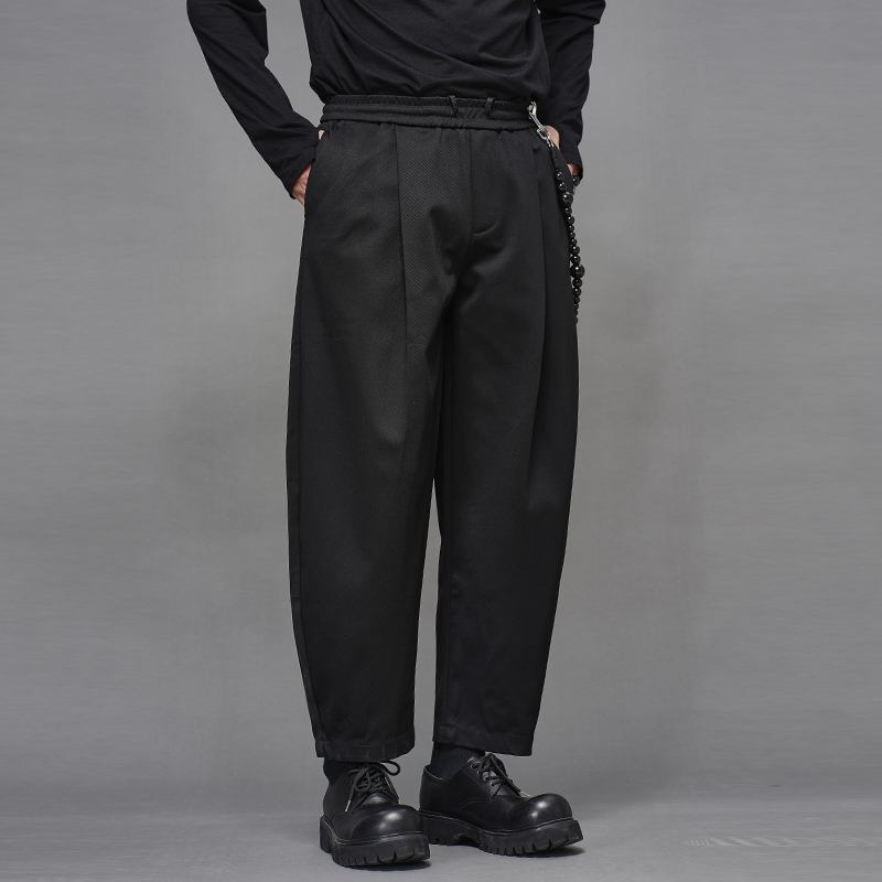 九分裤弯刀裤日系复古剪裁休闲裤