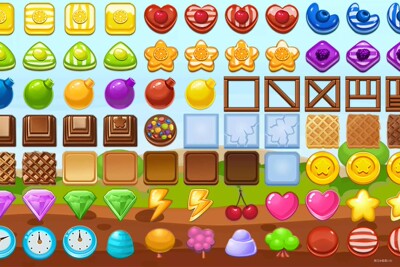 U3D资源 2D糖果饼干三消类游戏资源包 Candy Cookie v1.2