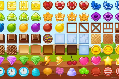 U3D资源 2D糖果饼干三消类游戏资源包 Candy Cookie v1.2