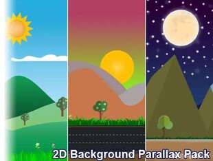 U3D横版视差背景资源包 Background Parallax Pack