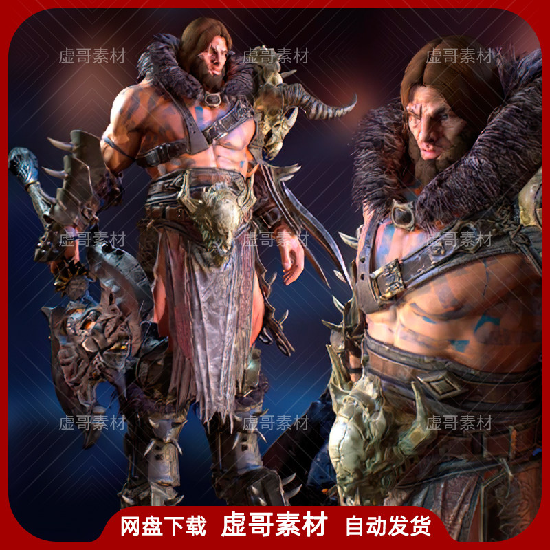 ue4ue5野蛮人角色 barbarian rpg 奇幻游戏野蛮人狂战士动画角色