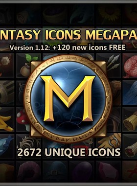 U3D资源 2D图标 Fantasy Icons Megapack 1.12