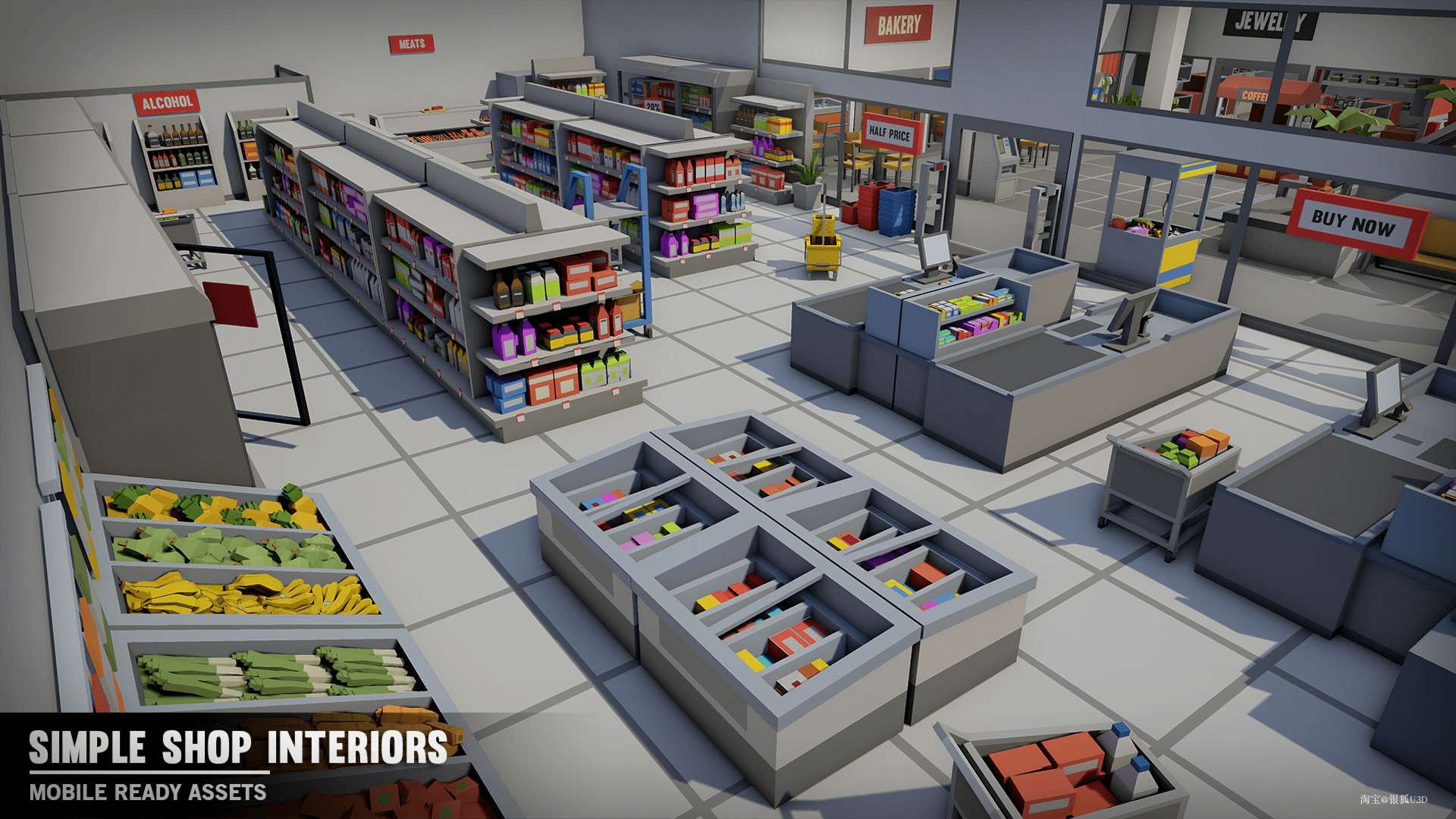 UE4 虚幻4 Simple Shop Interiors 4.12-4.19 超市环境