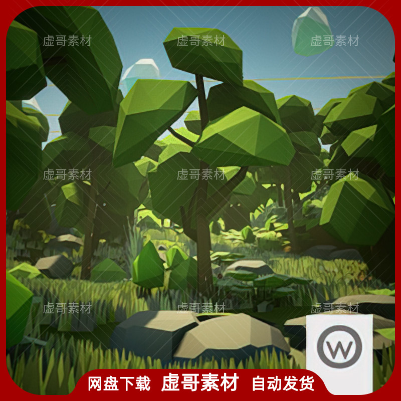 UE4UE5场景 Olbert's Low Poly: Forest 卡通低模森林树木花草