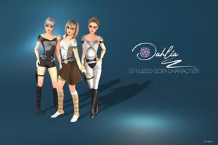 U3D 女性角色 Dahlia Hart Stylized Sci-Fi Character 3.1