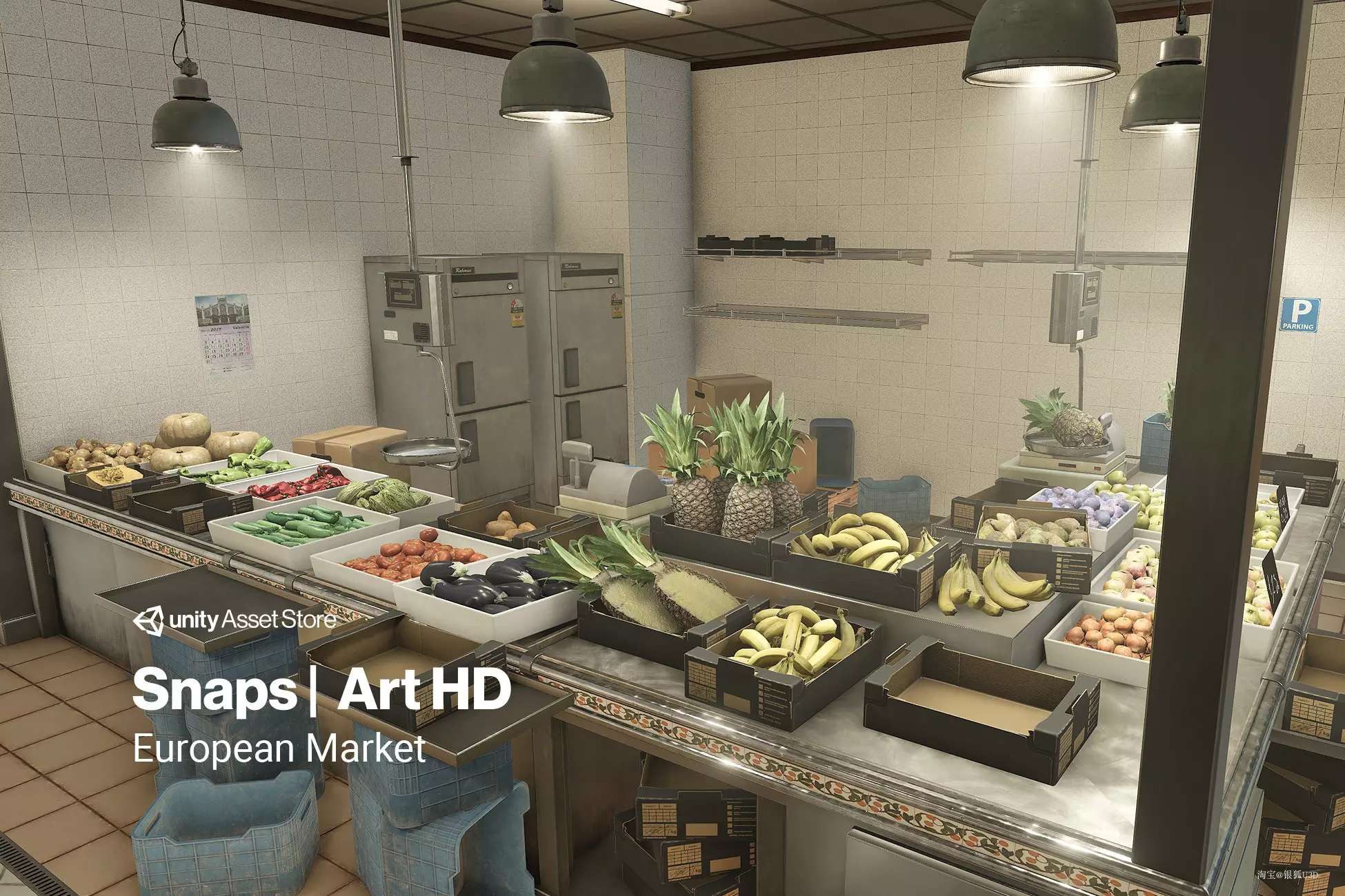 U3D模型 高品质市场超市集市场景Snaps Art HD | EMEA Market