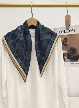 【张琪JIEJI专属】真丝羊毛方巾女秋冬保暖围巾装饰小披肩65*65cm