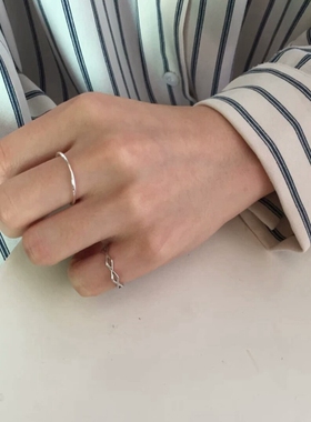 几何网状冷淡风韩版学生情侣戒指