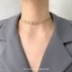 钛钢不掉色INS百搭英文字母项链女lucky小众轻奢短款 颈带锁骨链潮